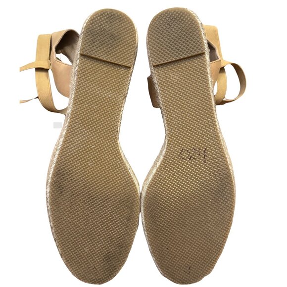 Bettye Muller Concepts Women's Reba Espadrille Wedge Beige Leather Size 9 - Picture 7 of 10